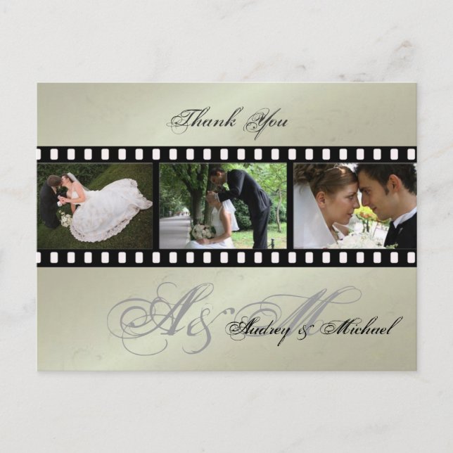 Cartes postales Merci mariage insérez vos photos (Devant)