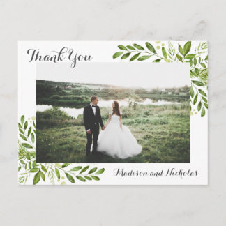 Cartes postales Merci photo avec Feuilles verts ru