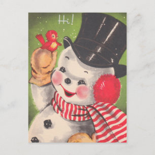 Cartes postales mignonnes de Noël de bonhomme de