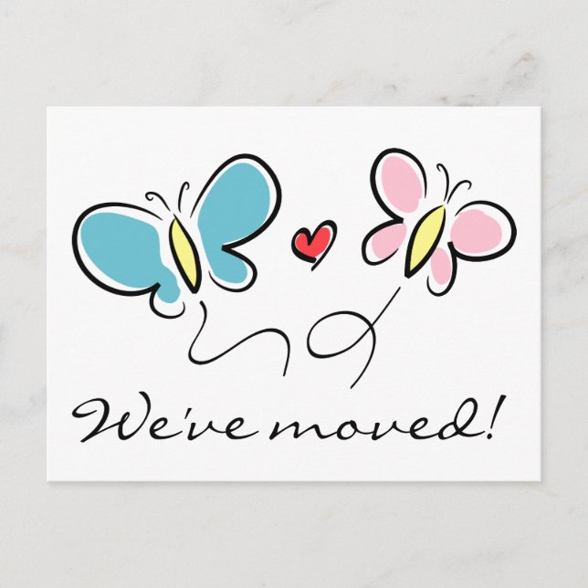 Cartes postales mignonnes mobiles papillon | Nous  (Devant)
