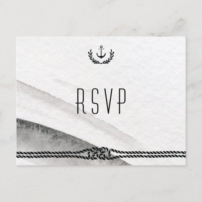 Cartes Postales Nautiques RSVP Gris Et Blanc (Devant)