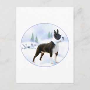 Cartes postales Noel Boston Terrier