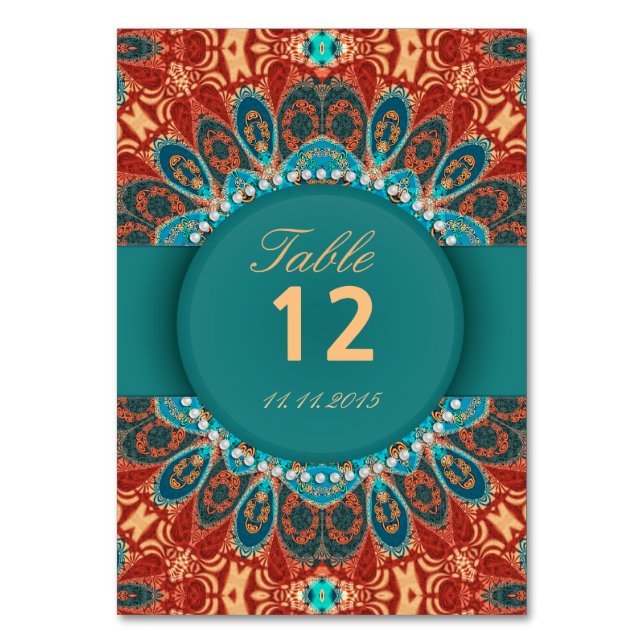 Cartes postales numérotées de table de mariage en  (Par défaut)