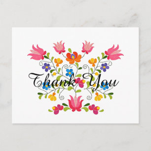 Cartes postales personnalisées avec broderie flora