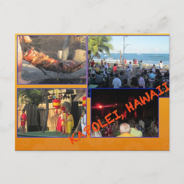 CARTES POSTALES PERSONNALISÉES - COLLAGE HAWAII# 1 (Devant)
