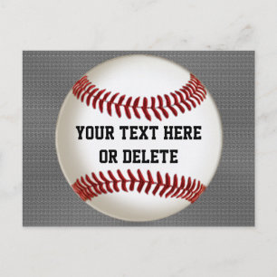 Cartes postales personnalisées de baseball sur Gri