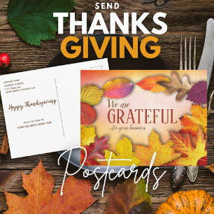 Cartes postales personnalisées de Thanksgiving