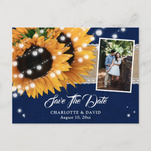 Cartes postales photo de mariage à thème Tournesol