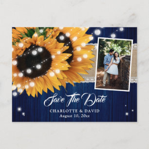 Cartes postales photo de mariage à thème Tournesol