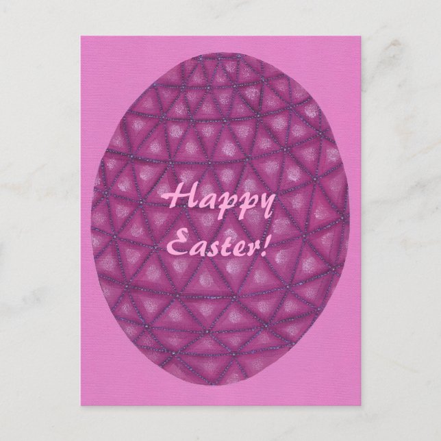 Cartes postales Pink Purple Géométrique Joyeux Oeu (Devant)