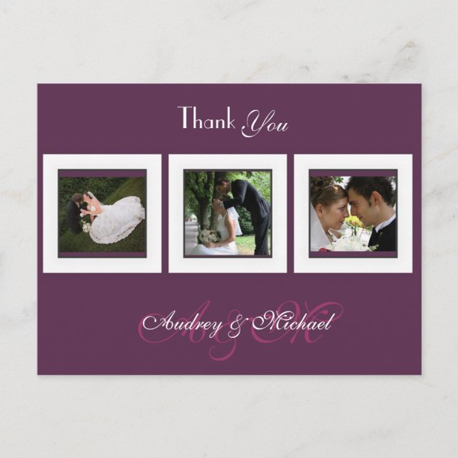 Cartes postales Plum/Mariage/Merci (Devant)