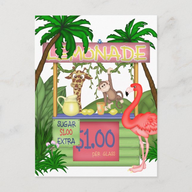 Cartes postales pour animaux de la jungle mignonne (Devant)