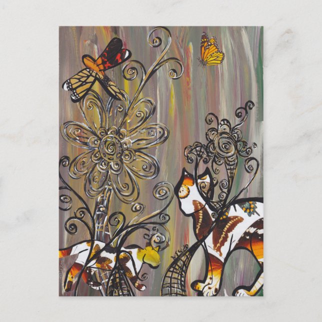 Cartes postales pour chats papillons (Devant)