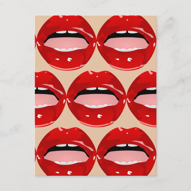 CARTES POSTALES POUR FILLES ROUGES GAUFFES (Devant)
