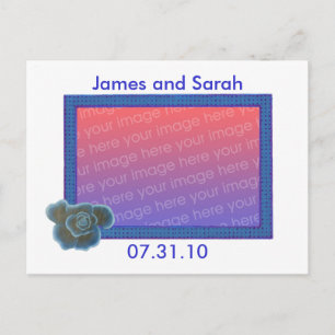 Cartes postales pour invitation photo mariage rose