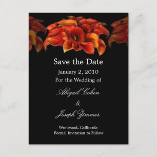 Cartes postales pour sauvegarder la date, callas o