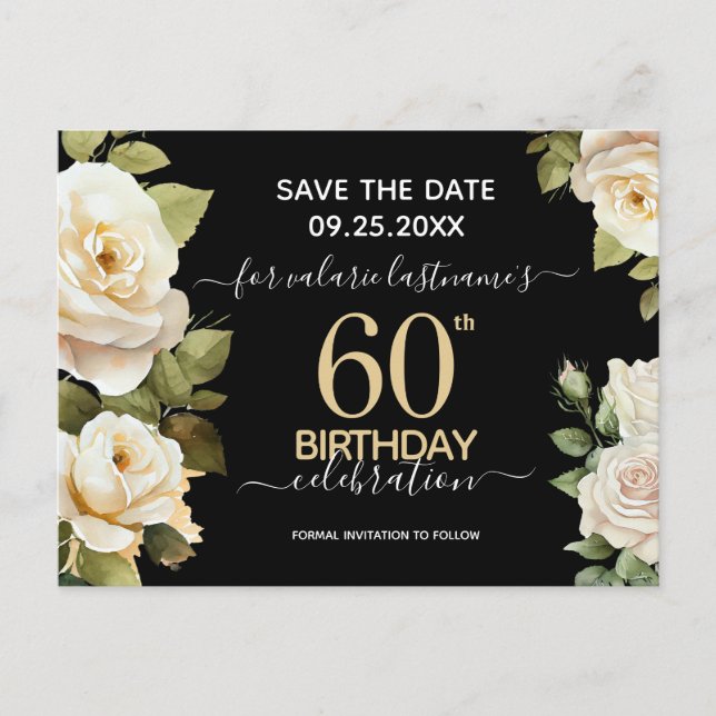 Cartes Postales pour Sauver la Date des 60 ans aux (Devant)