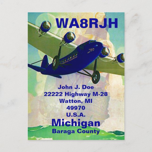 Cartes postales QSL Radio HAM Op Bermudes Triangle (Devant)