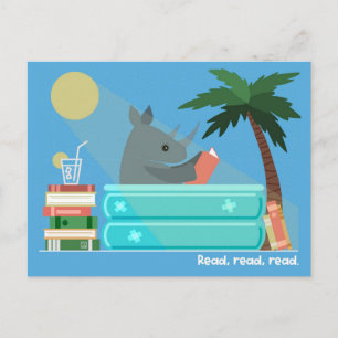 Cartes postales Reading Rhino in the Pool