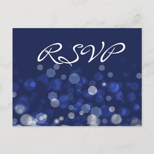 Cartes postales RSVP Blue Winter Them Wedding (Devant)