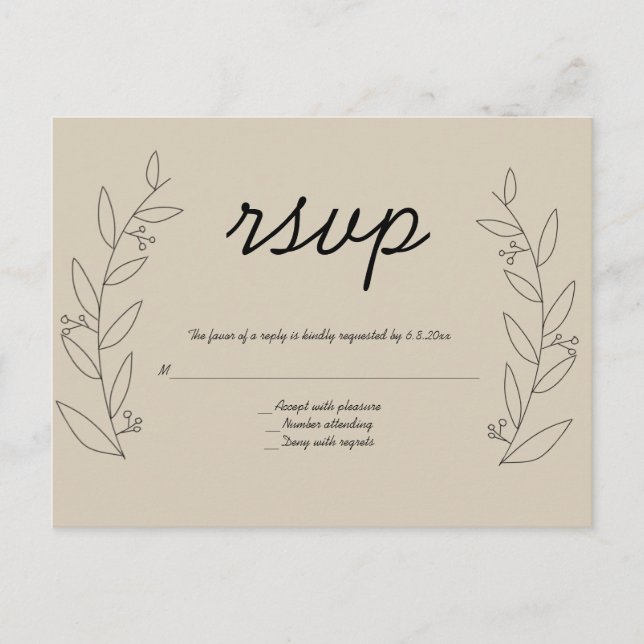 Cartes postales rsvp de mariage rustique avec cour (Devant)