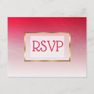 Cartes postales RSVP pour mariage dégradé rouge et