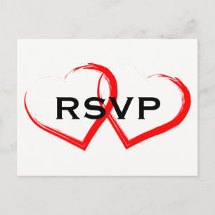 Cartes postales RSVP Red Paint Brush Heart