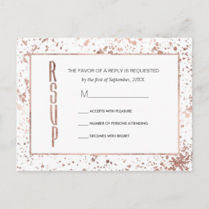 Cartes postales RSVP rose Gold et Peinture