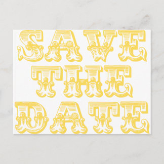 Cartes postales "Sauver la date" en jaune