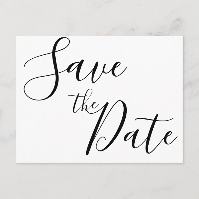 Cartes postales Save The Date à texte simple (Devant)