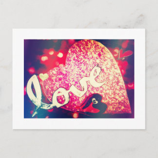 Cartes postales scintillantes d'amour de coeurs de