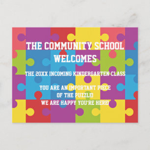 Cartes postales scolaires Pièces de Puzzle