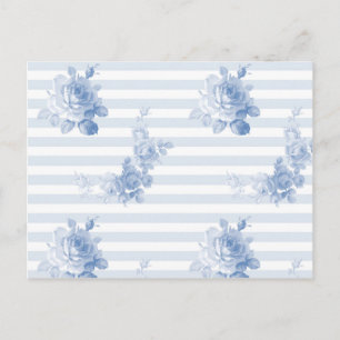 Cartes postales "Seaside Garden Stripe" en bleuet