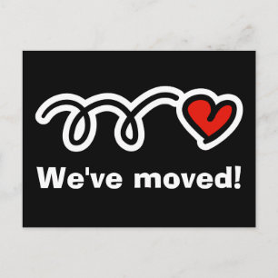 Cartes postales simples de déménagement avec un de