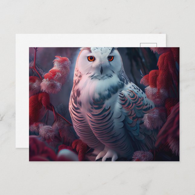 Cartes Postales snowy owl (Devant / Derrière)