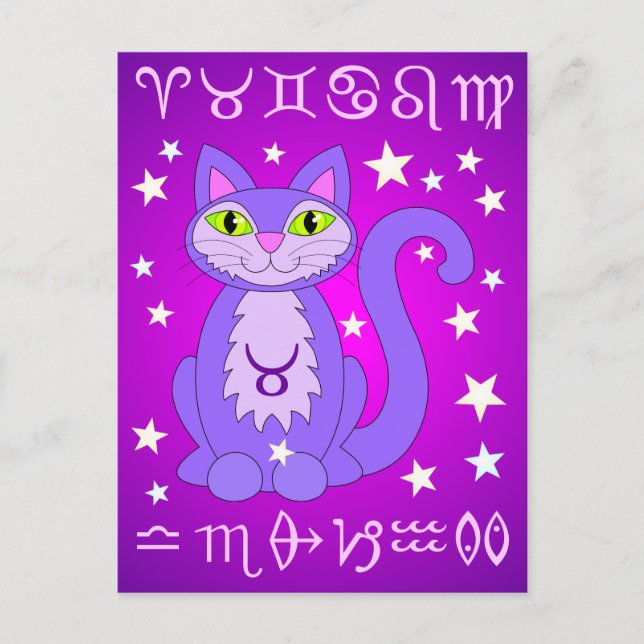 Cartes postales Taurus Zodiac Purple (Devant)