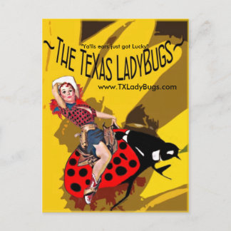 Cartes postales TLB avec cowgirl sur Bucking Bug