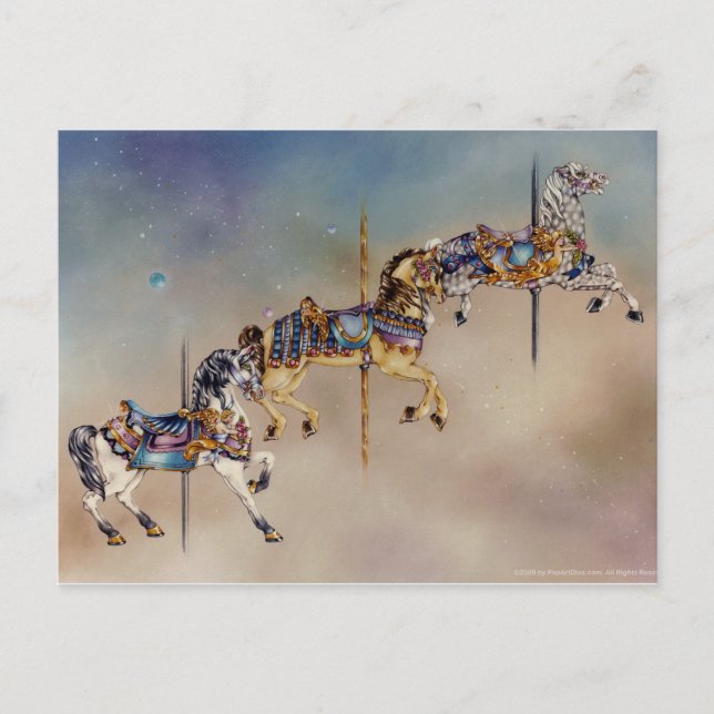 Cartes postales - Trois Chevaux de Carrousel (Devant)