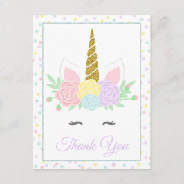 Cartes postales Unicorn Carte de remerciements