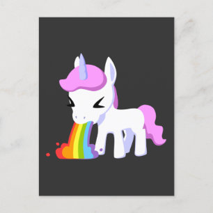 CARTES POSTALES UNICORN VOMIT RAINBOW