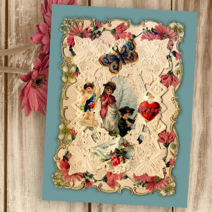 Cartes postales Valentine Coeurs et Fleurs vintage