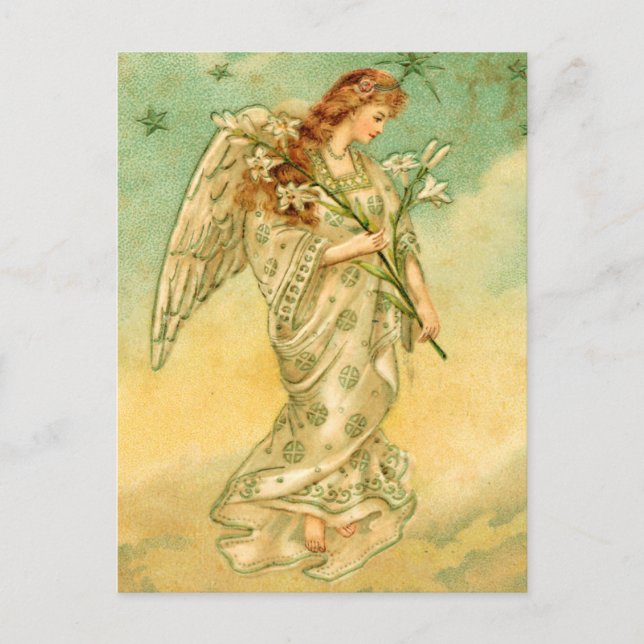 Cartes postales victoriennes de Noël d'ange (Devant)