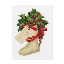 Cartes postales victoriennes et Holly