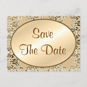 Cartes Postales Vintage Damask "Sauver La Date"