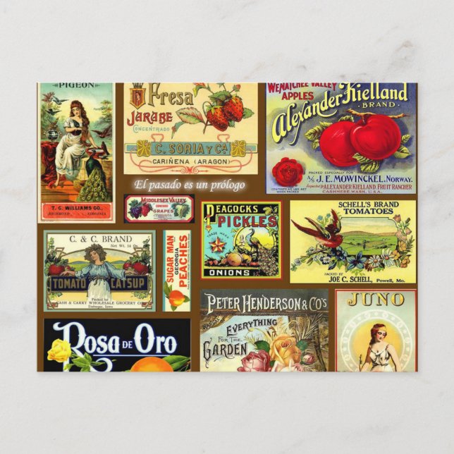 Cartes postales Vintages Étiquette de fruits (Devant)