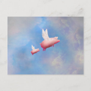 Cartes postales volantes de porc et de porcelet