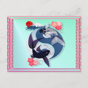 Cartes postales Yin et Yang Koi