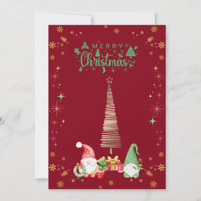 CARTES POUR FÊTES ANNUELLES 赤色かわいいサンタさんクリスマスカード♡  (Devant)