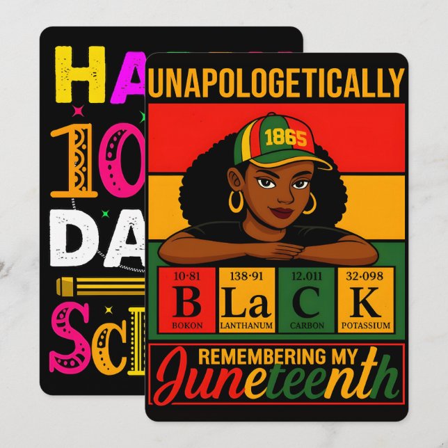 Cartes Pour Fêtes Annuelles 100 Days Learning Black History 2026 Poster  (Devant / Derrière)