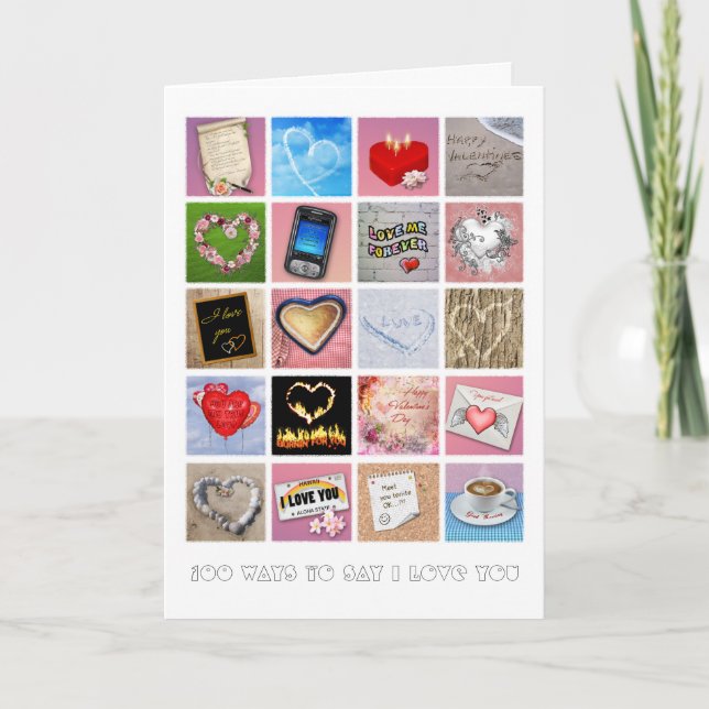Cartes Pour Fêtes Annuelles 100 façons de dire que je t'aime (Devant)